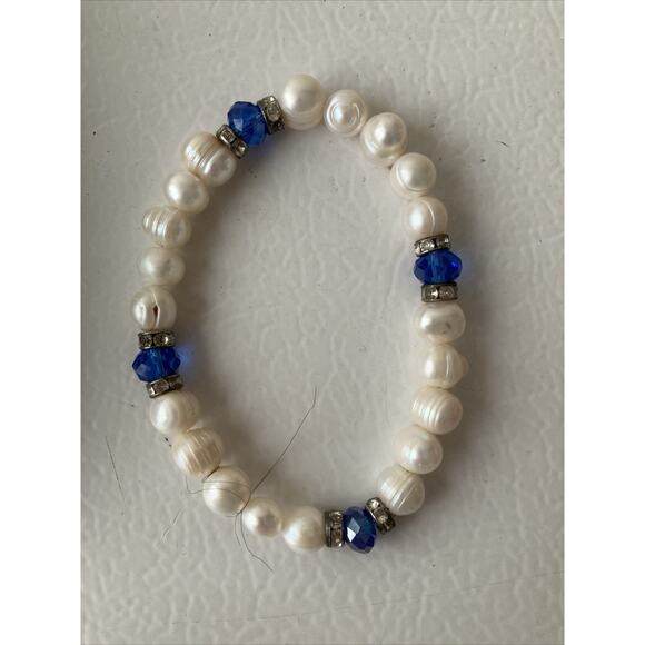 2 Vintage Faux pearls Lapis Lazuli Sadolite Beads Necklace - Picture 12 of 14